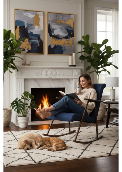 Sallanan Koltuk | Sallanır Tv Koltuğu | Dinlenme & Rahatlama Sandalyesi | Ahşap Detaylı