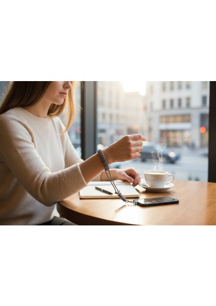 GRİ PARACORD BİLEKLİK TELEFON ASKISI TÜM KILIFLARA UYUMLU