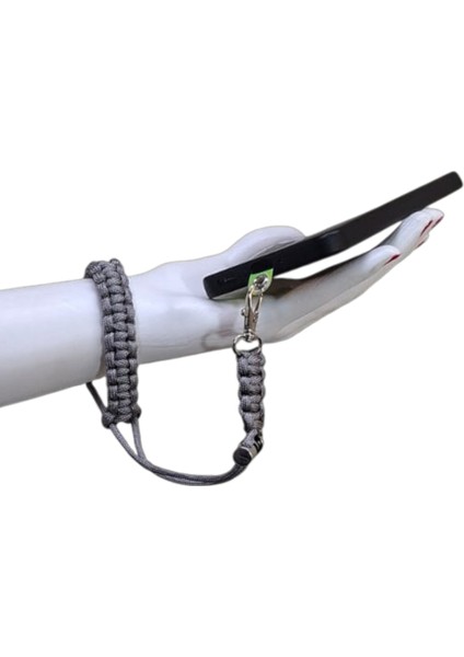 GRİ PARACORD BİLEKLİK TELEFON ASKISI TÜM KILIFLARA UYUMLU