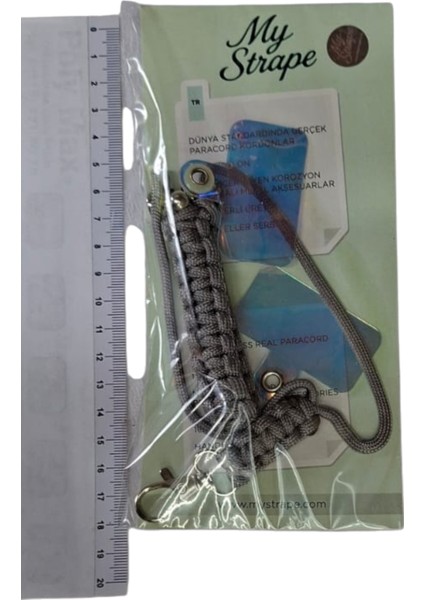 GRİ PARACORD BİLEKLİK TELEFON ASKISI TÜM KILIFLARA UYUMLU