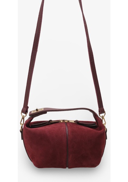 Delila Kadın Günlük Çanta - Bordo Süet