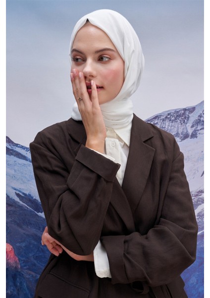 Kare Modal Jakar Şal Ekru modelleri