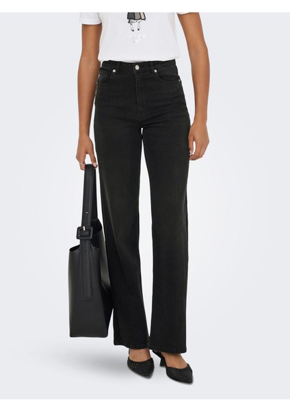 Bayan Yüksek Bel Geniş Paça Kot Pantolon 15361728