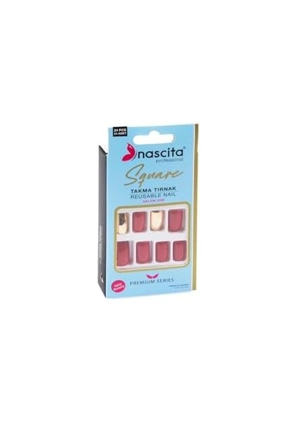 Nascita 24&apos;lü Square Renkli Takma Tırnak - 160