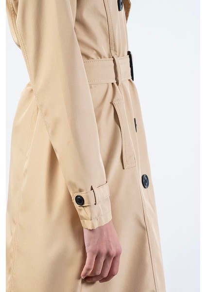 Imperatrice Kruvaze Yaka Kuşaklı Trençkot Camel indirimleri