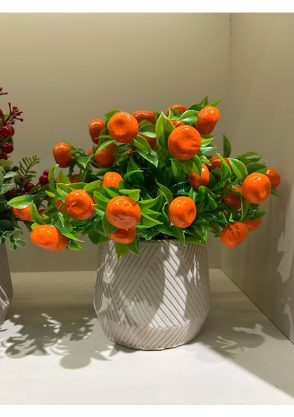 Yapay Mandalinalı Beton Vazo