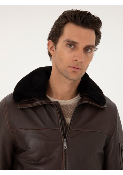 Erkek Kahverengi Deri Mont 50293324-VR029 fiyatları