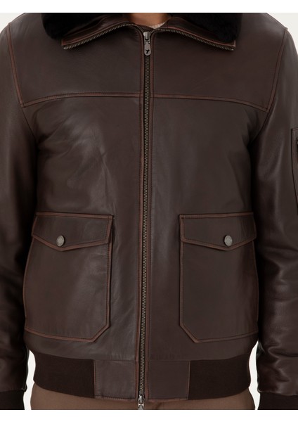 Erkek Kahverengi Deri Mont 50293324-VR029