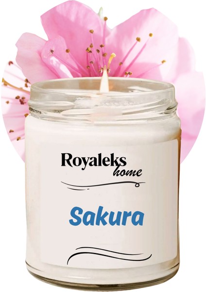 Doğal Özel Seri Kokulu Dekoratif Kavanoz Mum 210 cc - Sakura - Ryl