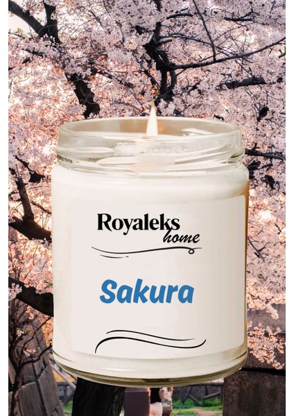 Doğal Özel Seri Kokulu Dekoratif Kavanoz Mum 210 cc - Sakura - Ryl modelleri