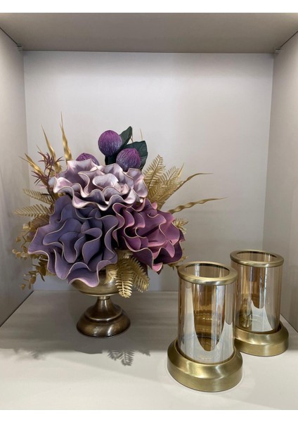 Yapay Çiçekli 3 Parça Set Antik No:2