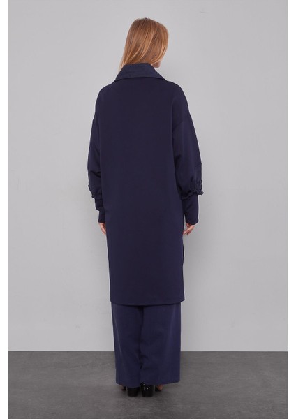 Lacivert Kol Kapitone Detaylı Kap fırsatları