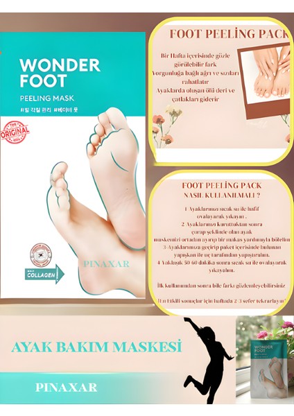Ölü Deri ve Çatlaklar Için Soyulabilen Ayak Peeling Maskesi 50ML Wonder Foot Peeling 5 Adet fiyatları