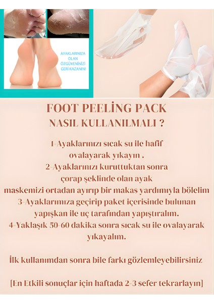 Ölü Deri ve Çatlaklar Için Soyulabilen Ayak Peeling Maskesi 50ML Wonder Foot Peeling 5 Adet indirimleri