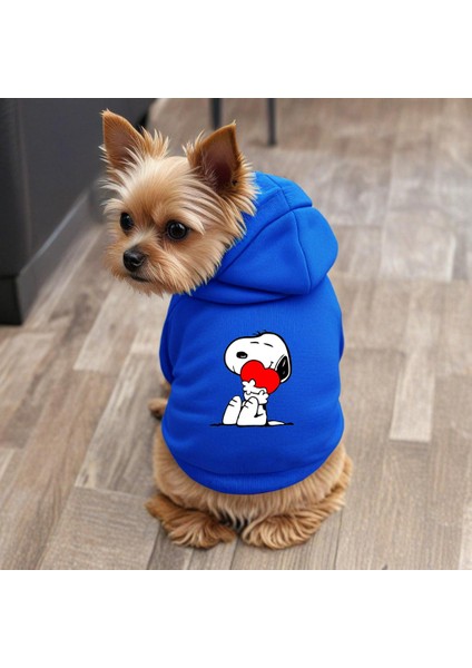 Heart Baskili Ici Polarli Köpek Kıyafeti Sweatshirt