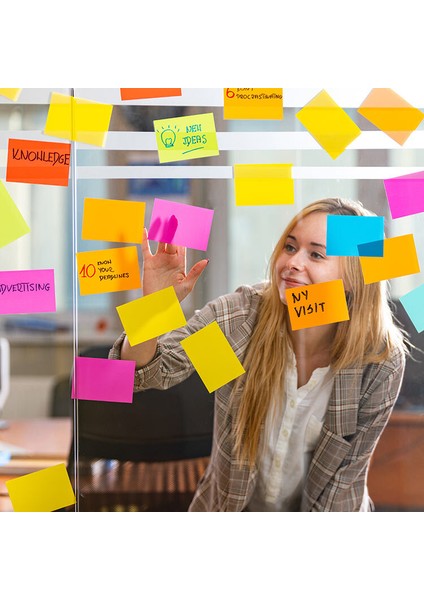 Elektrostatik Yapışkanlı Akıllı Not Kağıdı 7X10 cm – 50 Sayfa Pratik Ofis Not Defteri modelleri