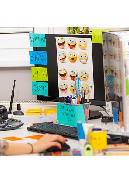 Elektrostatik Yapışkanlı Akıllı Not Kağıdı 7X10 cm – 50 Sayfa Pratik Ofis Not Defteri fırsatları