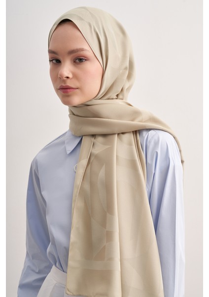 C Desen Monogram Pamuk Ipek Şal Soft Yeşil