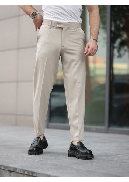 Erkek Premium Duble Paça Bel Destekli Kumaş Pantolon