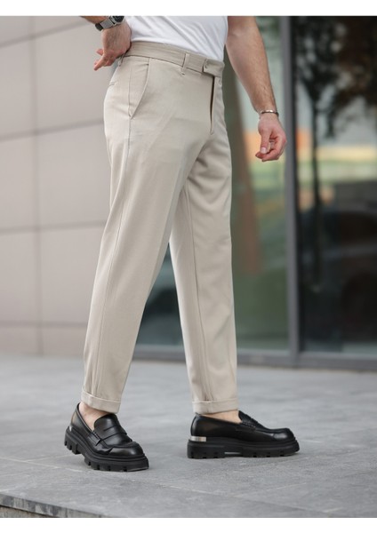 Erkek Premium Duble Paça Bel Destekli Kumaş Pantolon modelleri
