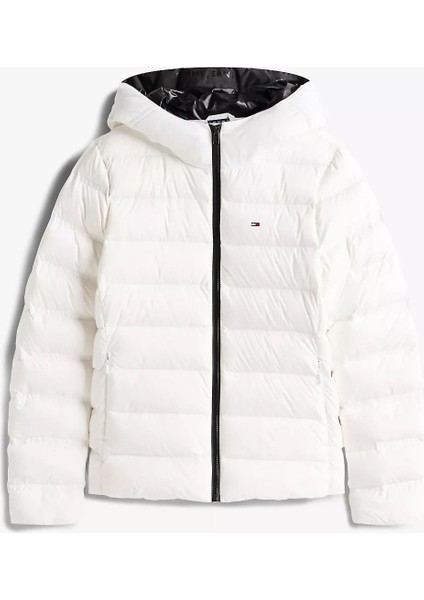 Kadın Dar Kalıp Kapüşonlu Kaz Tüyü Mont - Ekru indirimleri