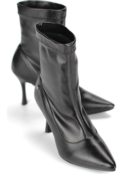 Noerelle Siyah Cilt Esnek Yumuşak Kaymaz Taban (8cm) Streç Bot indirimleri