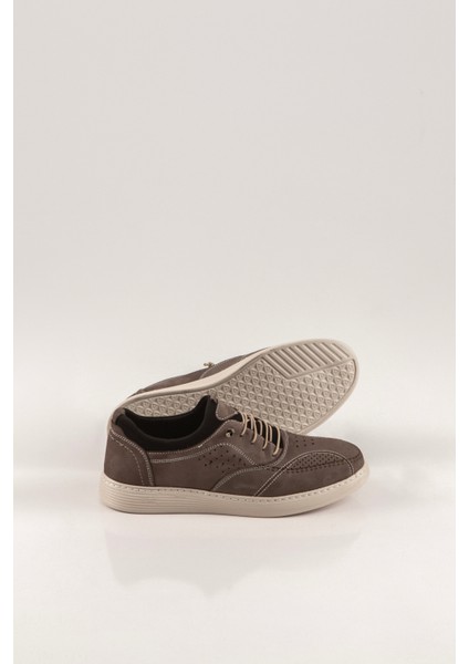 Erkek Nubuk Deri %100 Deri Ayakkab? Lastikli Ayakkab? Krem/lacivert Ayakkab? Spor Klasik Ayakkab?