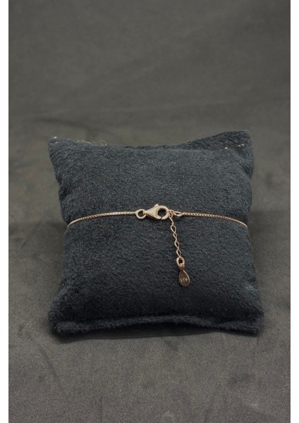 Rose Gold Gümüş Zincir Bileklik Çift Top Detaylı fiyatları