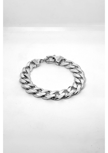 Kalın Gümüş Gurmet Zincir Bileklik 23.5cm