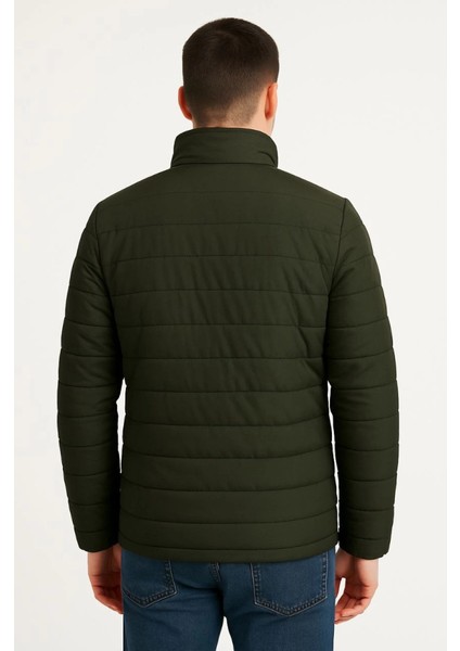 Erkek Haki Su İtici Mikro Kumaş Astarlı Fermuarlı Cepli Bomber Şişme Mont Kışlık Rahat Kesim fiyatları