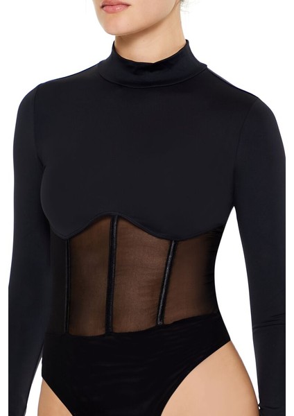 Transparan Detaylı Bodysuit