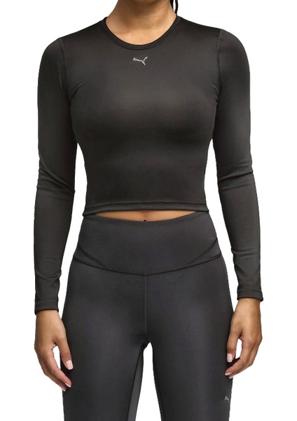 W Green Terrains Long Sleeve Kadın Siyah Koşu Tişört