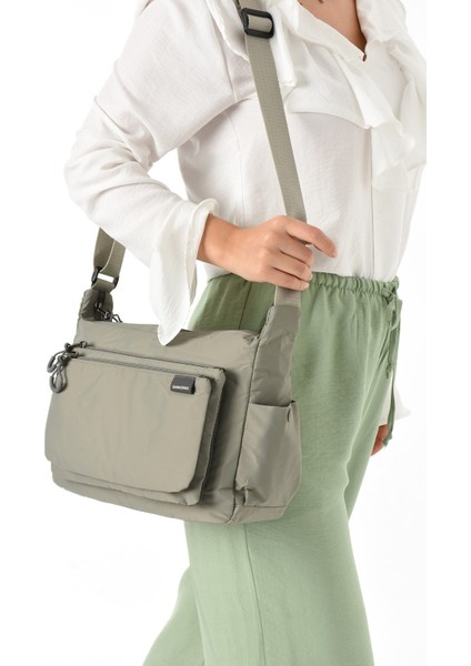 Sanmorris Kadın 3 Gözlü Paraşüt Kumaş Ayarlanabilir Çapraz Askılı Çanta