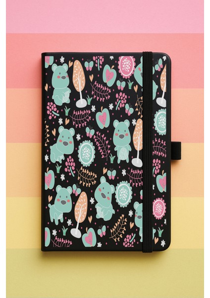 Şirin Ayıcıklar Baskılı Tarihsiz Yuvarlak Köşeli Desenli Uv Termo Defter