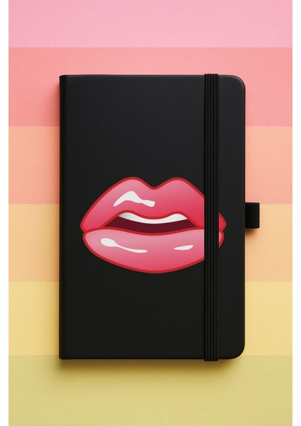 Dudak Baskılı Tarihsiz Yuvarlak Köşeli Desenli Uv Termo Defter