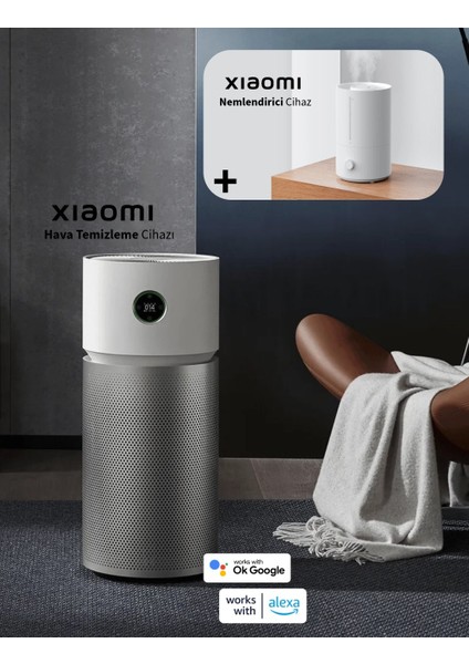 Yeni Nesil Teknolojili Premium Hava Temizleyici | Yüksek Verimli Filtreli | Alerjen Giderme 125M2 + Hava Nemlendirici