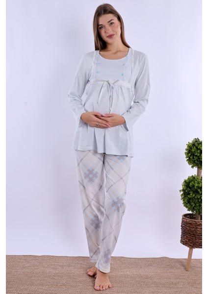Mavi %100 Pamuk Hamile Lohusa Pijama Takımı fırsatları