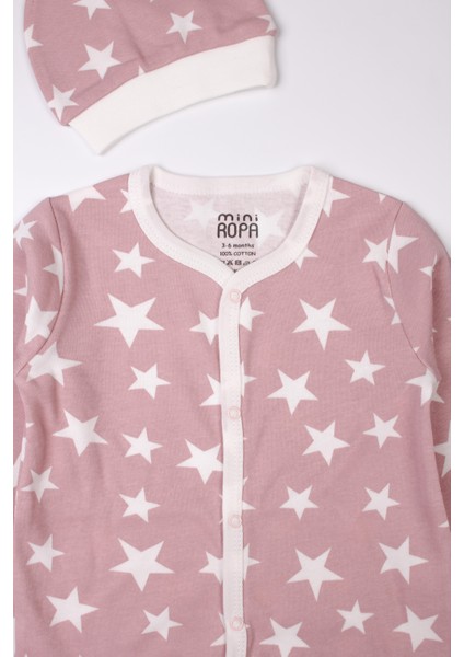 Yıldız Desenli Bebek Tulumu Patikli Şapkalı Bebek Tulumu fiyatları