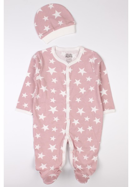 Yıldız Desenli Bebek Tulumu Patikli Şapkalı Bebek Tulumu indirimleri
