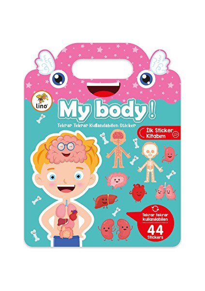 4 Adet Lino Tekrar Tekrar Kullanılabilen Ilk Sticker Kitabım My Body