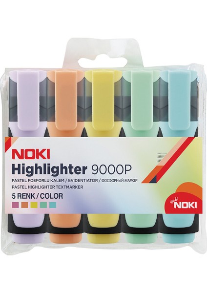 3 Adet Noki 5'li Pastel Fosforlu Kalem fiyatları