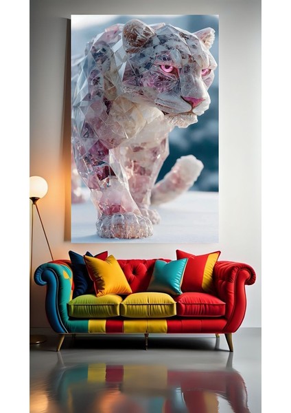 Beyaz Vahşi 1 Ev Duvar Salon Güzellik Salonu Ofis Dükkan Dekarasyon Kanvas Tablo