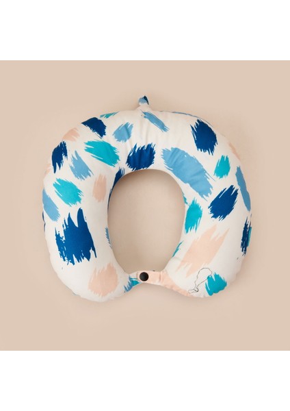 Gölge Desenli Seyahat Boyun Yastığı - Renkli - 28,5X30 cm