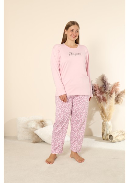 Sandy Soft Termal Kumaş Büyük Beden Kışlık Kadın Pijama Takımı 8050