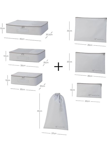 Home Textile 7'li Yıkanabilir Gri Renk Paraşüt Kumaş Bavul Içi Düzenleyici Set fiyatları