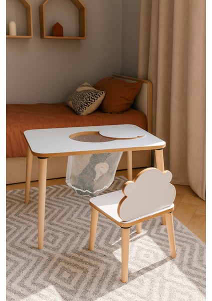 Çocuk Aktivite Masası, Çalışma Masası Sandalye Takımı Sepetli Etkinlik Masası- Yaz- Sil Yüzey fırsatları