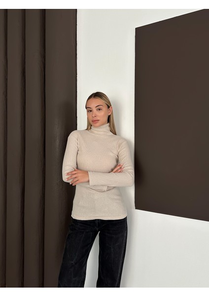 Unisex Pamuklu Balıkçı Yaka Boğazlı Kazak