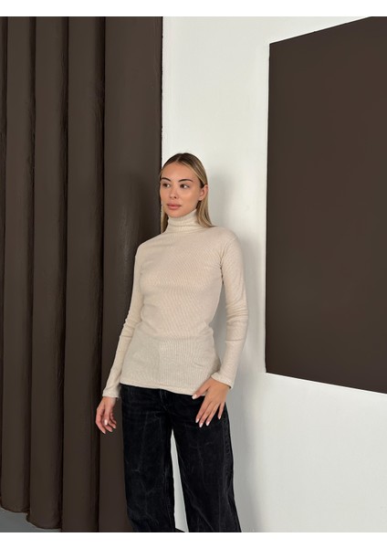 Unisex Pamuklu Balıkçı Yaka Boğazlı Kazak