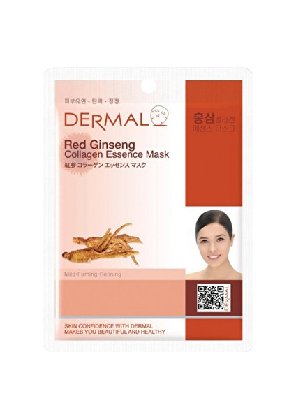 2 Adet Dermal Kırmızı Ginseng Kolajen Maske