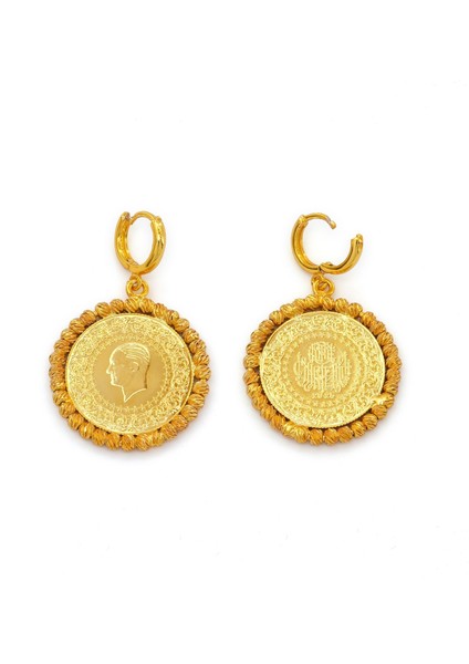 Altın Kaplama Dorikalı Yarım Altın Küpe UNK-824